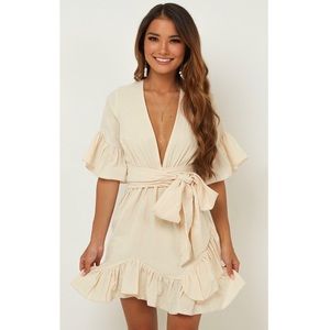 Showpo Free Mind Linen Dress Size 4